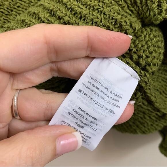 J Crew Flared Sleeve Swing Sweater In Army Green - Picture 6 of 8